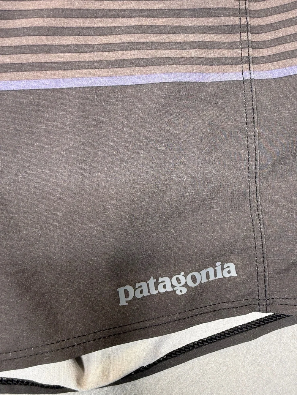 Patagonia Men's Board Shorts Size M Brown Striped Swimwear